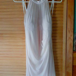 David's Bridal light pink dress, long, halter neckline